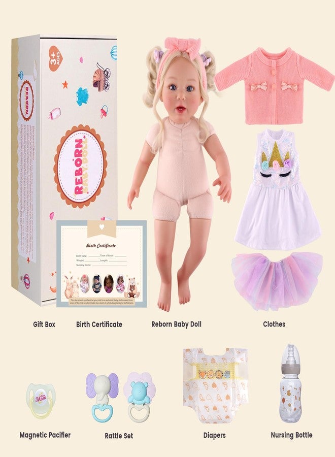 BABESIDE Lifelike Reborn Baby Doll - 20 Inch Princess Realistic Newborn Baby Doll with Blonde Hair, Handmade Real Life Toddler Doll, Includes Clothes, for Kids Ages 3+ - Image 5